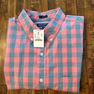 J. Crew Pink and Blue Casual Button Down Shirt